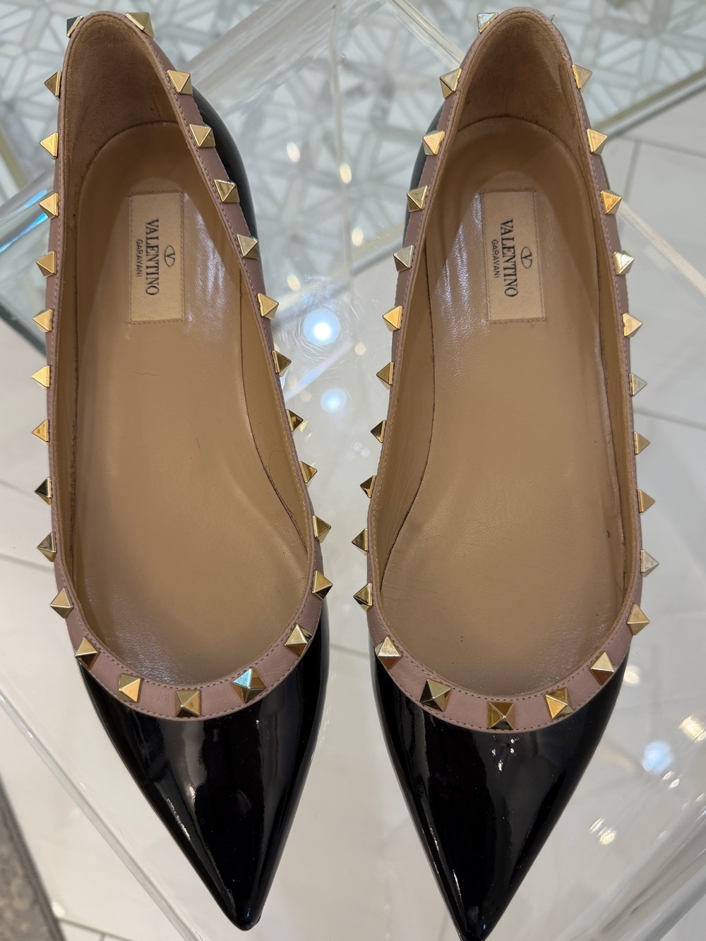 Valentino Patent Rockstud Flats
